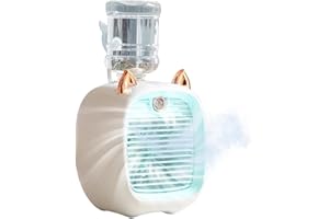 KAXENIG Mobile Klimageräte, Luftkühler Mit Verdunstungskühlung, USB Lüfter Air Cooler Mit 3 Einstellbaren Geschwindigkeiten, Persönlich Ventilator Und Sprühmodi Für Zuhause, Büro