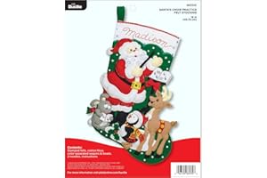 Bucilla 86930E Filzapplikationsset für Weihnachtsmannchoren, Übung, Filz, Mehrfarbig, 18"