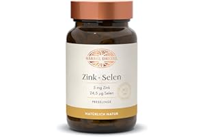 ‎BÄRBEL DREXEL BÄRBEL DREXEL Zink + Selen Kapseln Hochdosiert mit natürlichem Zinkgluconat + Selenhefe, Vegan (145 Stk) Haut Haare Nägel Knochen Immunsystem Nahrungsergänzung Naturheilkunde Zinktabletten