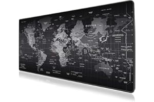 WURK Sottomano da tavolo [mappa del mondo] – qualità premium con clip per cavi – tappetino per mouse – tappetino per mouse XXL – tappetino per mouse resistente alle rutch (70 cm x 30 cm)