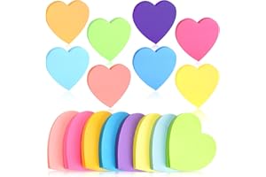 Phoetya 1120 Sheets Heart Shaped Sticky Notes,16 Sticky Pads 3 x 3 inches Love Note Pads Stick it Notes Cute Self-Adhesive 8 Colour Removable Sticky Notes for Office, School, Home Business Supplies