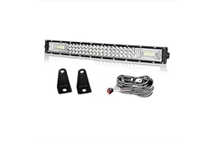 WELLIT Led Arbeitsscheinwerfer 32 Zoll 405W Led Lichtbalken Scheinwerfer Mit Kabelbaum DREI Reihen Zusatzscheinwerfer Light Bar für Traktor Auto 4x4 SUV (32 Zoll 405W)