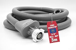 ELECTROHOGAR Tubo Aquastop Lavatrice e Lavastoviglie 3 M | Tubo Carico Acqua di Sicurezza con Arresto Automatico | Connessione 3/4", Alta Pressione | Prevenzione Inondazioni, Installazione Facile
