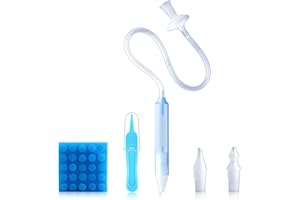 VIMAZ KARFRI Baby Nasal Aspirator Mouth Suction Nasal Congestion Relief with 2 Silicone Tips with Nose Cleaning Tweezer…