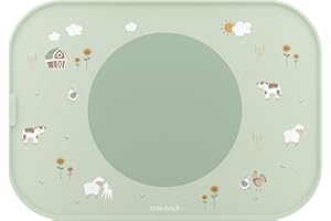 Mepal Placemat Mio Little Dutch, Non-slip Circle keeps Items in place, Easy to clean, Non-slip Circle can be removed, Sturdy, can also be used as a Tray, Dishwasher Safe, Little Farm
