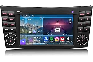 Erisin 7" 8+128GO Snapdragon CPU Android 14 Autoradio pour Mercedes Benz Classe E/CLS W211 W219 GPS Navigateur sans Fil Carplay WiFi DSP Bluetooth 5.1 Canbus SWC Écran Tactile