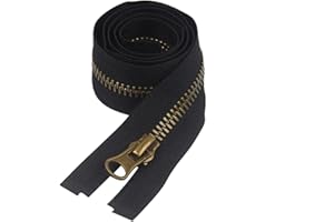 KINHARD Fermeture Eclair Blouson, 70 cm #8 Fermeture Éclair Séparable, Laiton Fermeture Eclair Metal, Fermeture à Glissière, pour Sacs à Dos, Vestes et Parkas