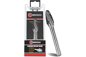 CSOOM F-12 Hartmetall Frässtifte mit 6mm Schaft Doppelschnitt Drehfeile Zylinderendschnitt, Schneidefräser, Schneidefräser, Schneideisen für Stahlmetallbearbeitung, Polieren und Gravieren