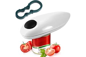 Yuehuamech Abrelatas eléctrico manos libres, abrelatas automático de borde liso con abrebotellas manual e interruptor de un solo toque para manos de artritis, ancianos y chefs