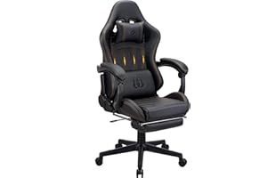 play haha. Sedia da gioco Sedia da ufficio Sedia girevole Sedia da computer Sedia da lavoro Sedia da ufficio Sedia ergonomica (Nero, Con poggiapiedi)