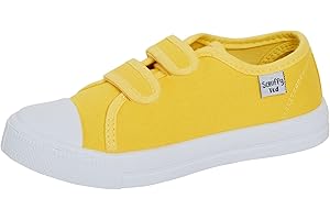 SCRUFFYTED Kids Canvas Shoes Boys Trainers Girls Pumps Unisex Easy Fasten Plimsolls Casual Shoes