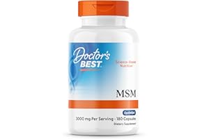 Doctor's Best, MSM con OptiMSM, 1.000mg, 180 Capsule, Altamente Dosato, Testato in Laboratorio, Senza Soia, Senza Glutine, non OGM, Zolfo Naturale