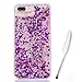 Produktbild iPhone 8 Plus Case,iPhone 7 Plus Case, Handyhülle iphone 7 Plus Glitzer Flüssig, Edaroo Bling Dynamisch Treibsand Liquid Fließen Wasser Schwimmend Lila Sequin Kleine Sterne Handy Hülle Tasche Luxus Shiny Shinny Glänzende Funkeln Schutzhülle Klare Transparente harte Plastik Backcase Cover für 5,5" Apple iPhone 8 Plus (2017) / 5,5" iPhone 7 Plus (2016)