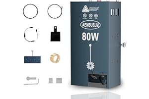AENBUSLM 80W Modulo Laser Assistente Aria Integrato, Potenza di Uscita 10W,Messa A Fuoco Fissa, Doppio Punto Ultra-Fine Compresso CNC Carving Fai Da Te Laser Master per Legno