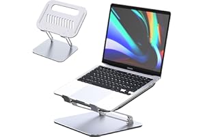 FUNINGEEK Supporto PC Portatile, Porta PC Altezza e Angolo Regolabile Ergonomico, Ventilato Alluminio Laptop Stand, Compatibile con MacBook Pro Air Dell HP Tutti i Laptop 10-17" Tablet, Argenteo
