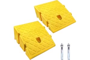 JAHOMFAI Rampas para Coches, Rampa Bordillo Coche, Bordillo Ligeras Portátiles para Calzadas, Aceras, Motos, Scooters, con 2 Pernos de Extensión