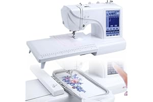 FENGSSLL Automatic Sewing Machine Electric Embroidery Machine 158 Built-in Designs with 4" x 9.2" Embroidery Area and LCD Touch Screen, 210 Built-in Letters and 30 Pattern Borders, Sewing Made Easy