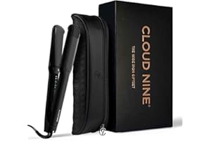 CLOUD NINE The Wide Iron Hair Straightener Gift Set | Ceramic Floating Plates Cushion Spring Flex Technology | Variable Temperature Control 100°C - 200°C | Professional Design for Range of Hair Types…