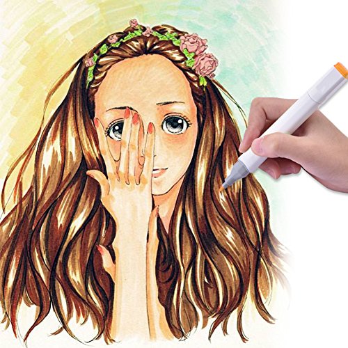 Yosoo Marker Stift Set Doppelspitze Textmarker in verschiedenen Farben für Zeichnen und Malen - 8