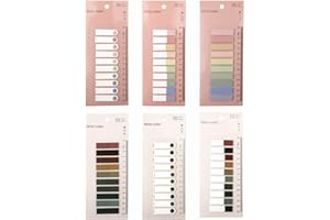 DOTTALL 1200 Stück Haftnotizen Tabs, 6 Stile Farbige Klebezettel Index Tabs Set, Pagemarker Selbstklebend Pastell Beschreibbare, Haftstreifen Klebezettel mit Lineal für Seitenmarkierung Lesezeichen(Vanille)