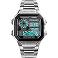 SKMEI Wrist Watch for Men, Digital Sports Waterproof Watch with Dual Time Chronograph Countdown Alarm Backlight
