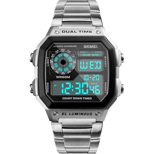 SKMEI 1251 Orologio Sportivo Digitale Uomo | Impermeabile 50m, Quadrante XL, Cinturino In Gomma, Multicolore - 3