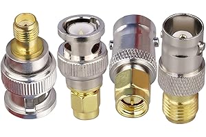TUOLNK Lot de 4 adaptateurs coaxiaux SMA mâle/femelle vers BNC mâle/femelle pour SDR, radio AMM, scanner, talkie-walkie