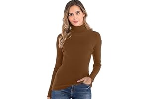 Enjoyoself Suéter Cuello Alto para Mujer Pull-Over Tops Primavera Otoño Suéter de Punto Suéter de Invierno cálido y Elegante Suéter Elegante Calcetín Moderno Cuello Alto Alto Mujer Básico