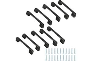 Bosdontek Uchwyty do szafek kuchennych, 128 mm, czarne uchwyty do szafek, czarne uchwyty do szafek kuchennych, uchwyty do szafek ze śrubami, uchwyty do drzwi kuchennych, uchwyty do szuflad (odstępy