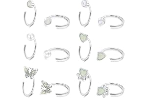 JeweBella 6/18 Pares Piercing Nariz Aro Acero Quirúrgico para Mujer Hombre Cartílago Piercing Oreja Anillos de Nariz Aro Septum Piercing Helix Conch Tragus Plata Oro 20G