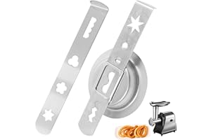 KLOP256 2 Stück Spritzgebäckvorsatz für Fleischwolf mit Verbindungsring, Edelstahl, Gebäckvorsatz (5/8/10 Fleischwolf)