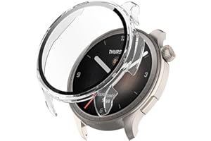BYISYUE Etui ochronne do Amazfit Balance, twardy PC Case Covers ze szklaną folią ochronną na wyświetlacz, ochrona przed zarysowaniem i kurzem, obudowa do Amazfit Balance