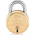 Godrej Locks I Navtal 5 levers 40mm I with 3 Keys I Padlock for Main Door I Gate Lock I Lock for Tool Box, Shutters, Shops & Offices I Corrosion Resistant Shackle I Brass Finish | 1 Year Warranty