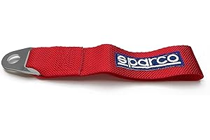 Sparco Racing Cinghia di Traino - Rossa - mass. 3000kg - 16mm Foro - Approvazione FIA