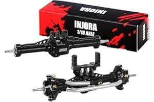 INJORA +4mm Aluminum Front and Rear Axles with Lay Down Servo Mount & Link for 1/18 TRX4M RC Upgrade