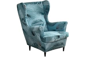 CHNSHOME Copripoltrona 1 posto con orecchie elasticizzato 2 pezzi copripoltrona Fodere per poltrone a orecchioni Coprisedile per poltrona