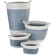 WENKO Filzkorb Bea S Mit Griffen – Recyceltes Polyesterfilz Hellgrau, 2,5 Liter