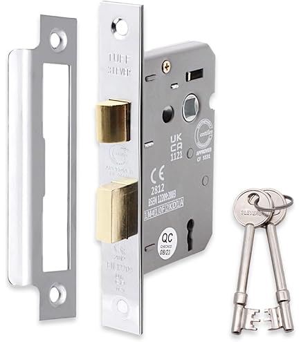 ERA Viscount 5 Lever High Security Chrome Lock ERA Viscount 5 Lever Mortice Sashlock - 64mm High Security Door Lock Chrome Finish 5 Lever High Security Door Lock