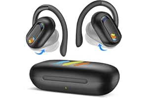 ASKUBSKU Słuchawki Bluetooth 5.3 do Galaxy A55, A35, S24, S23, Stereo, Bezprzewodowe Douszne z Mikrofonem ENC, Sportowy Zestaw Słuchawkowy z Zaczepem Na Ucho LED, Na Siłownię, Biuro, Fitness