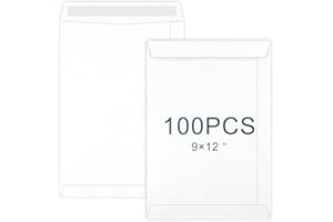 AMASSAN 100 Packs A4 / C4 Self Seal Pocket Envelopes, White Peel and Seal Envelopes, No Window Design, Letter Envelopes for Office, Home, School (Size: 324 x 229 mm)