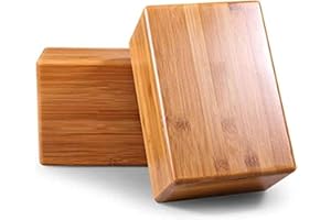 AUTUMNDEER Bamboo Yoga Blocks Bricks, Handstand Block, Support Bricks to Deepen Poses, Improve Strength and Aid Balance and Flexibility, Non-toxic, Odorless, and Water-Resistant