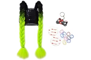 GYMARK Coleta de caballo para mujer, trenzas de pelo con ventosa para motocicleta, motocross, motocicleta, bicicleta, decoración de mujer, 2 piezas