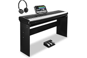 STRICH Digitalpiano 88 Tasten mit Hammermechanik, E-Piano mit Ständer & Sustain-Pedal, Vollformat E-Klavier mit USB-MIDI/Wireless, 15W×2 Lautsprecher, Modell SDP-120