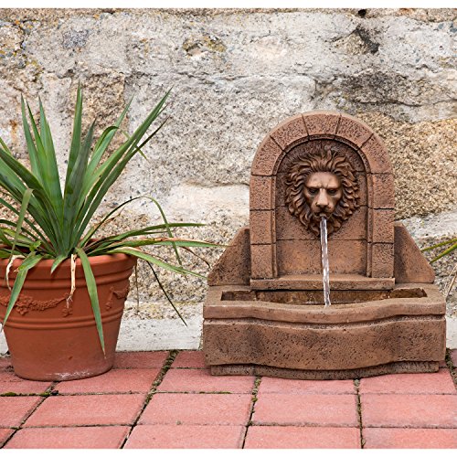 STILISTA® Gartenbrunnen Modell „LEON“ mit Löwenkopf, 50 x 54 x 29 cm, inkl. Pumpe - 2