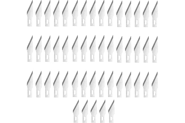 Amazon Brand - Umi 50 Piece Carbon Steel Replacement Blades for Detail Craft Cutter Precision Blades for Multi-Purpose Use, Ideal for Professional, Hobby, and DIY Crafting Projects