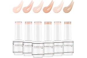 ‎NICEDECO Nicedeco Rubber Base Gel Set 8ml 6 Farben Rubber Base Rubber Gel Base UV Gel Soak Off Set 6-34