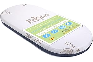 PEKITAS Universal-Matratze, oval, 70 x 30 cm, Babytragetasche, Höhe 5 cm, doppelseitig, atmungsaktiv, waschbarer Bezug