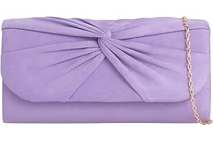 USHOPUK Suede Pleated Style Bridal Prom Wedding Evening Clutch Party Purse Hand Bag