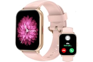 RUIMEN Smartwatch Donna Chiamate Bluetooth Musica Orologio Sportive Contapassi da Polso Cardiofrequenzimetro Saturazione Ossigeno Fitness Tracker Ciclo Mestruale Controllo Sonno per Android iOS Rosa