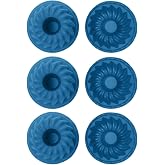 Mavi, Silikon Mini Kek ve Muffin Kalıbı, 7x3 cm, BPA İ&ccedil;ermez, Fırında Kullanılır, Makinede Yıkanabilir, 6 Adet